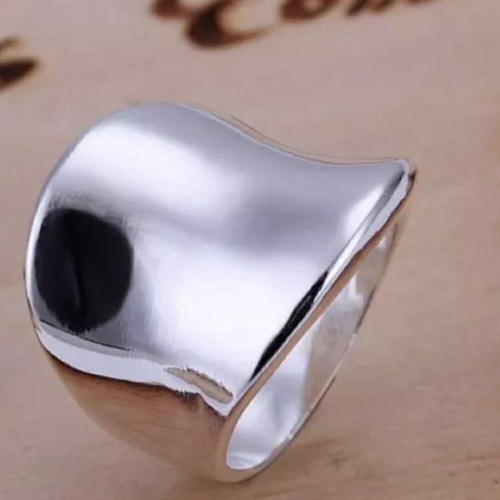 The Bandwidth Tibetan silver stamped band ring.